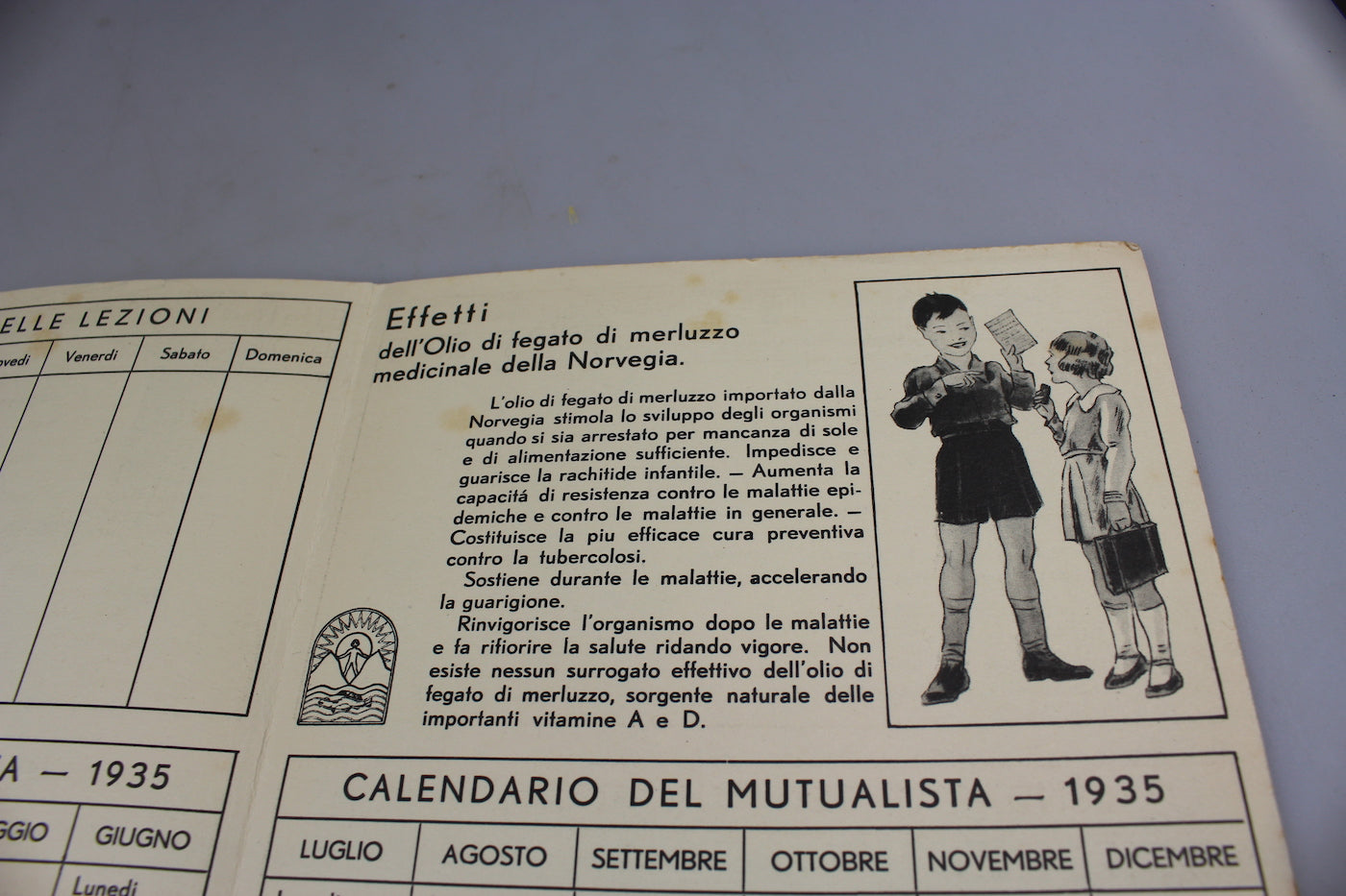 Diario scolastico del 1935