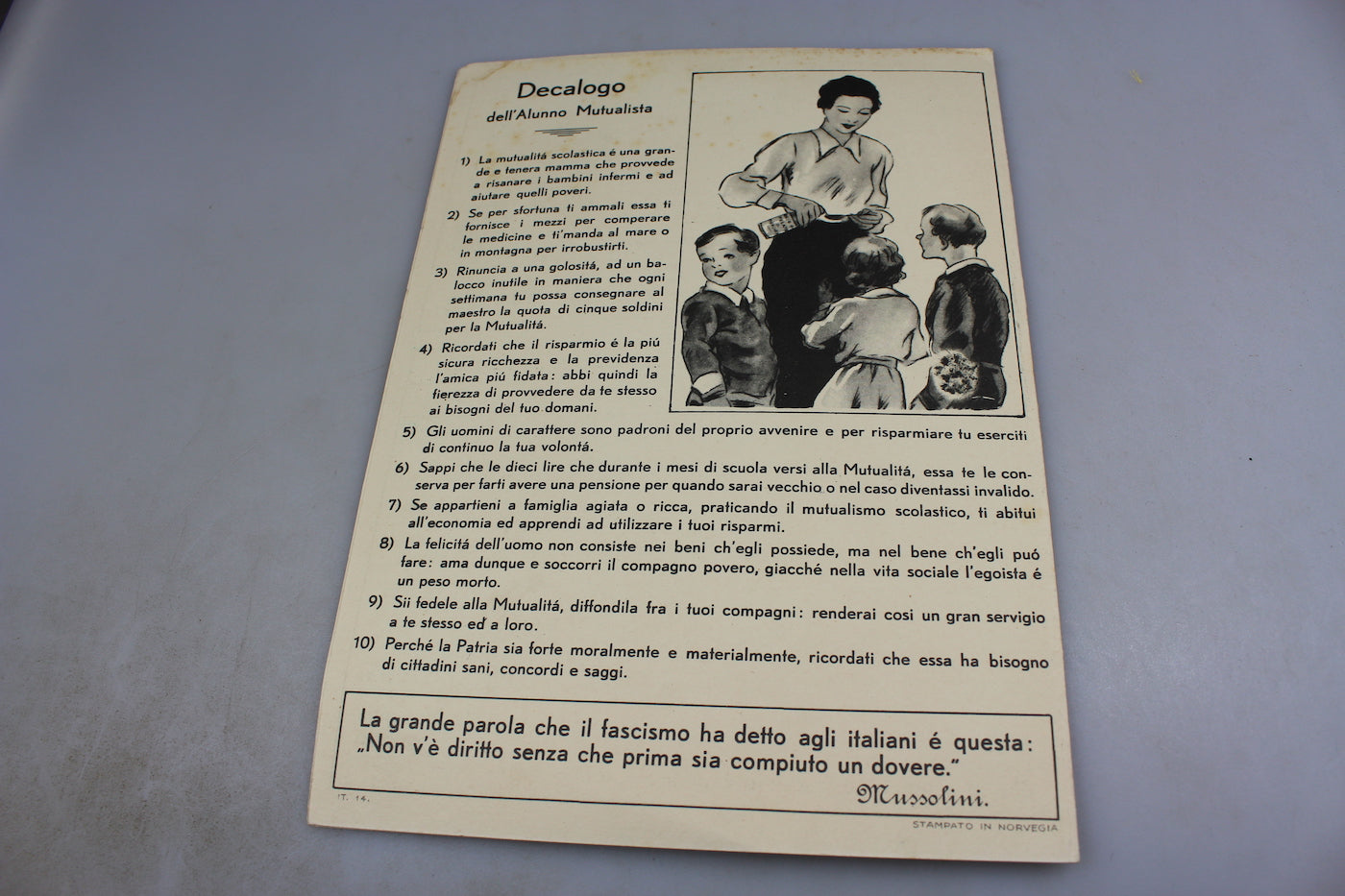 Diario scolastico 1935