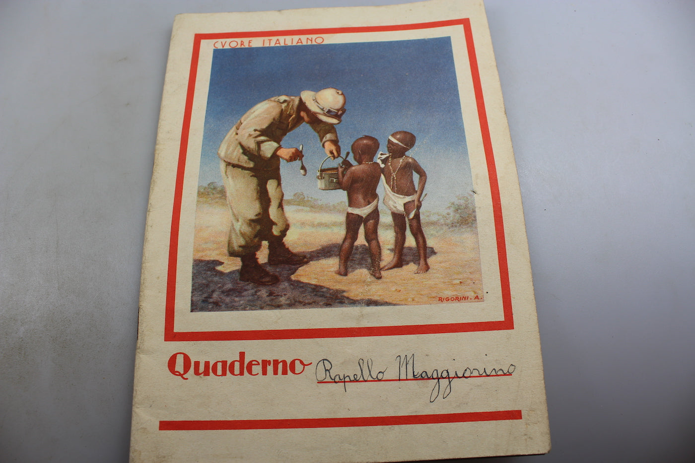 Quaderno scolastico del Ventennio sul colonialismo italiano