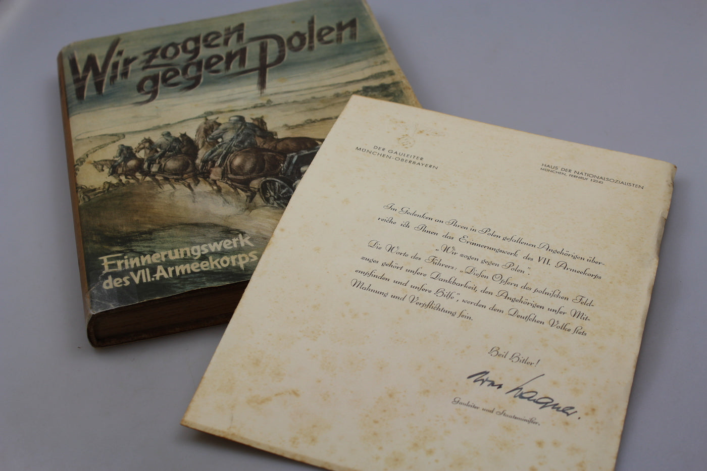 "Wir zoger gegen Polen" Autografo Gauletier Josef Wagner