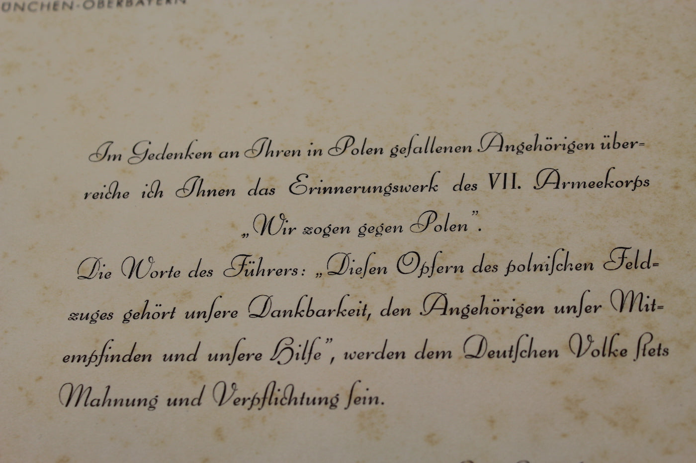 "Wir zoger gegen Polen" Autografo Gauletier Josef Wagner