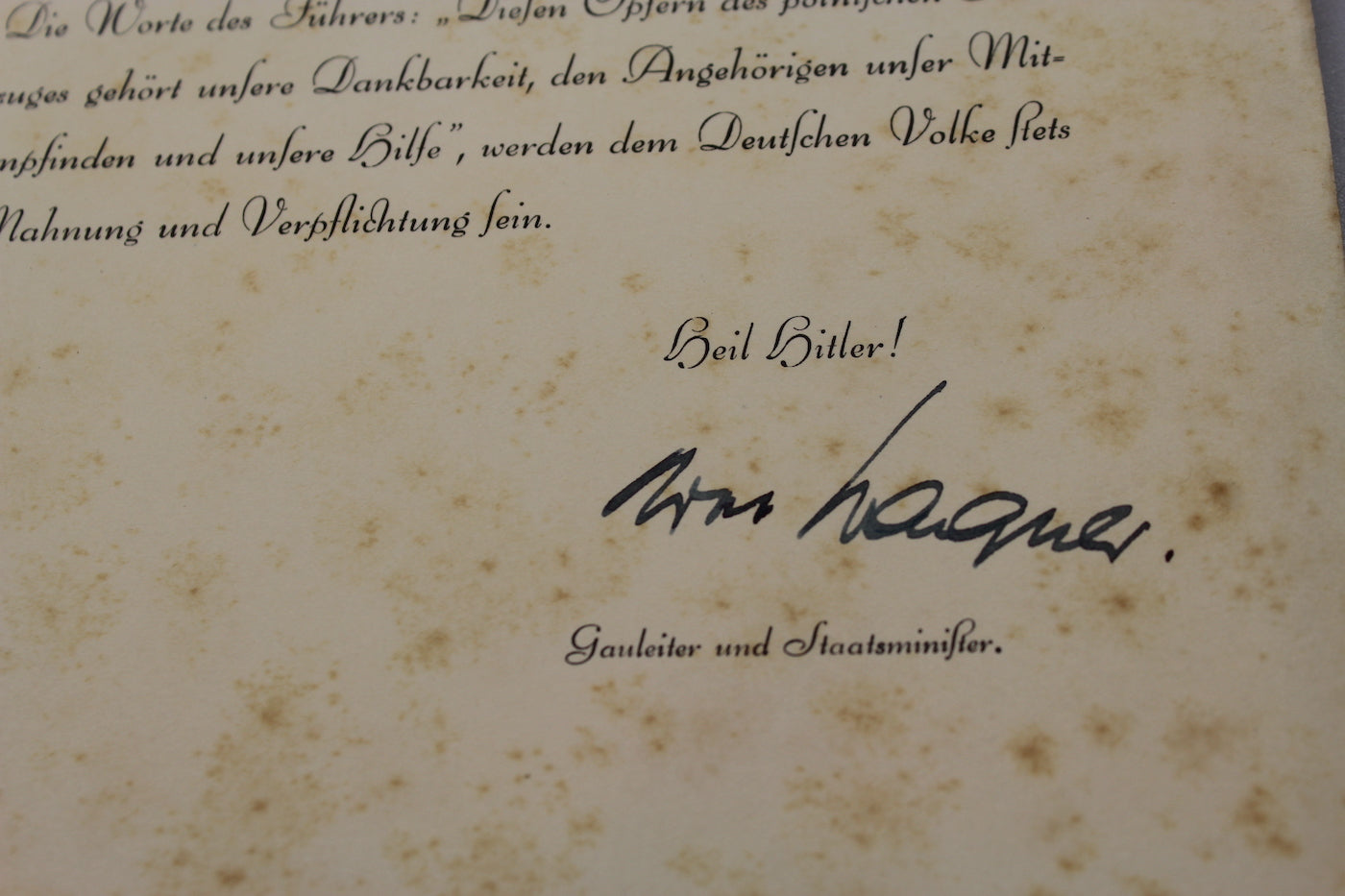 "Wir zoger gegen Polen" Autografo Gauletier Josef Wagner