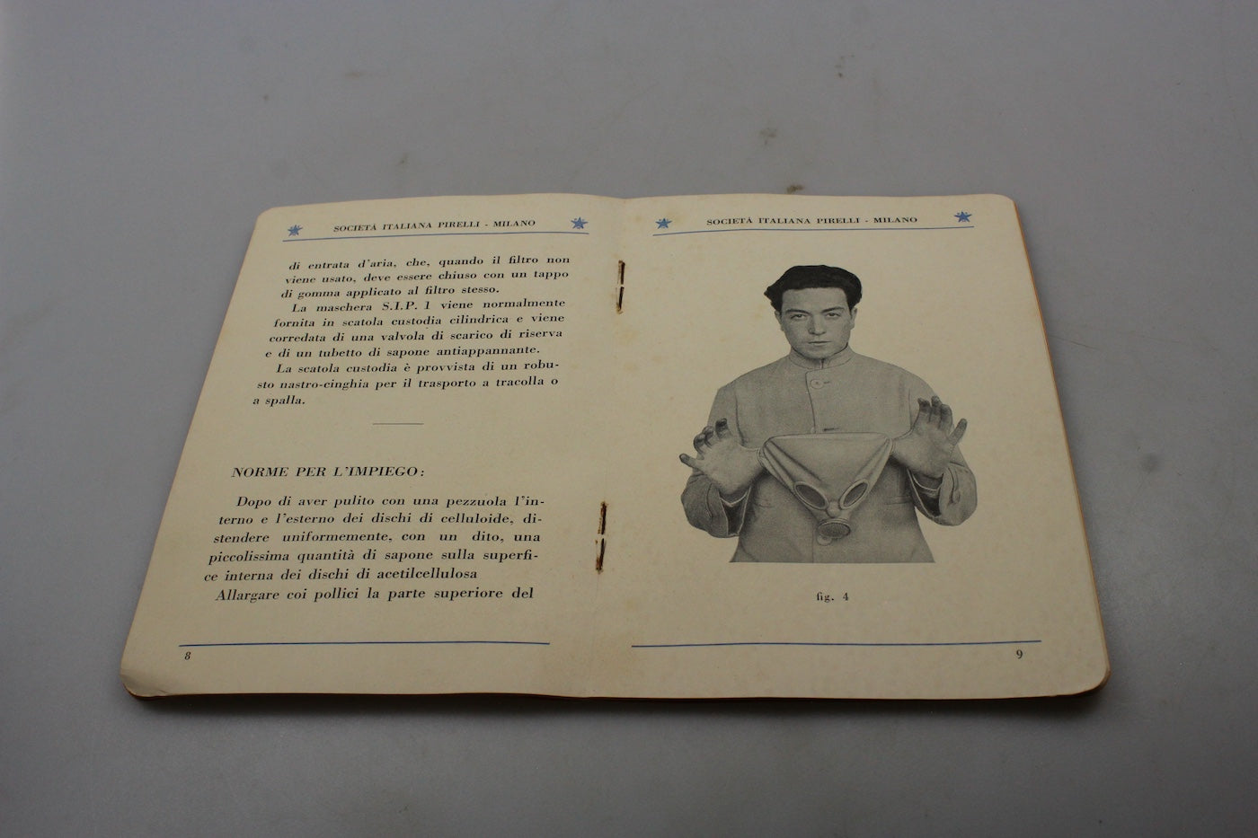 Manuale maschera antigas Pirelli S.I.P. - 1