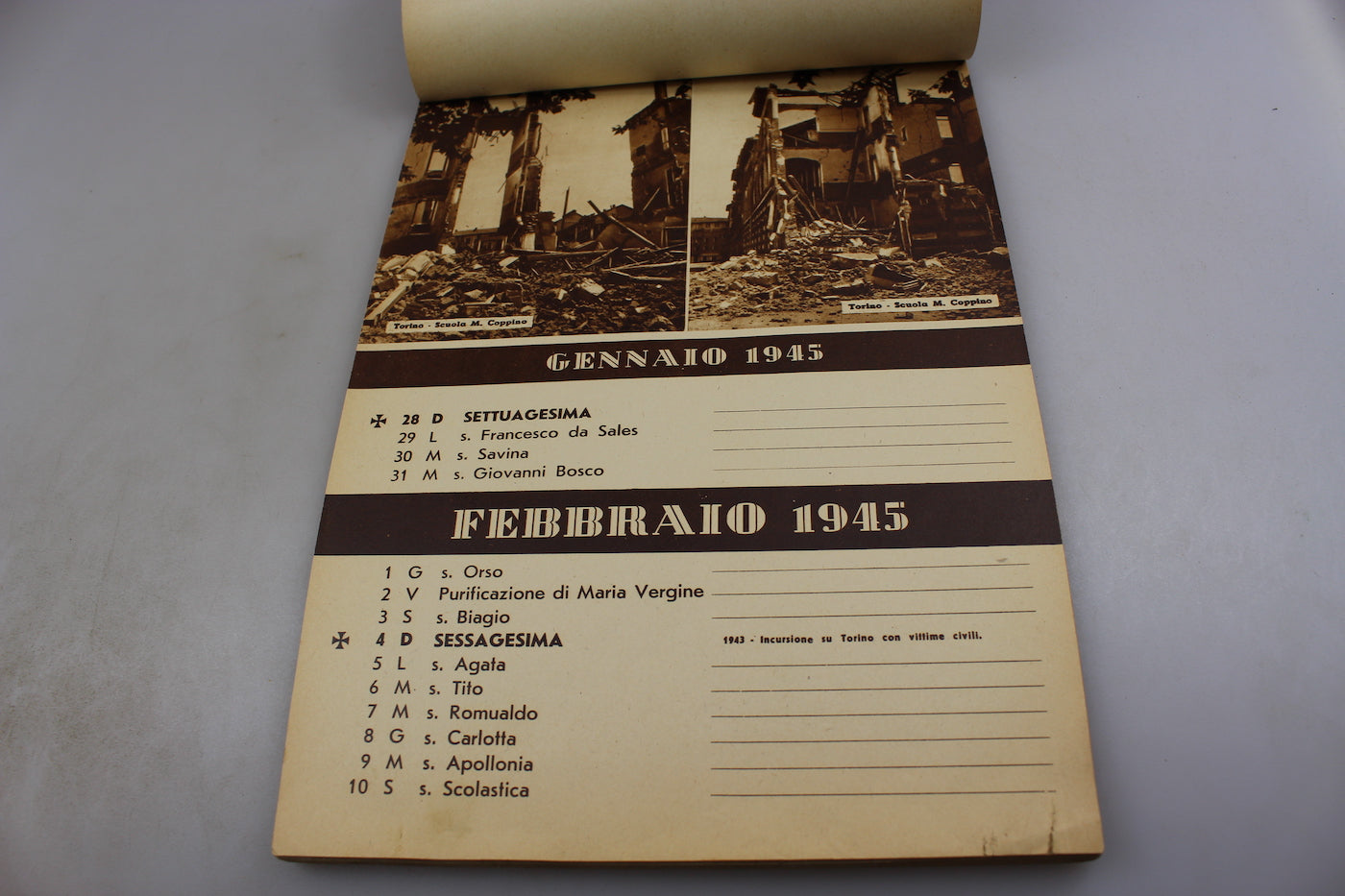 Calendario da muro del 1945,