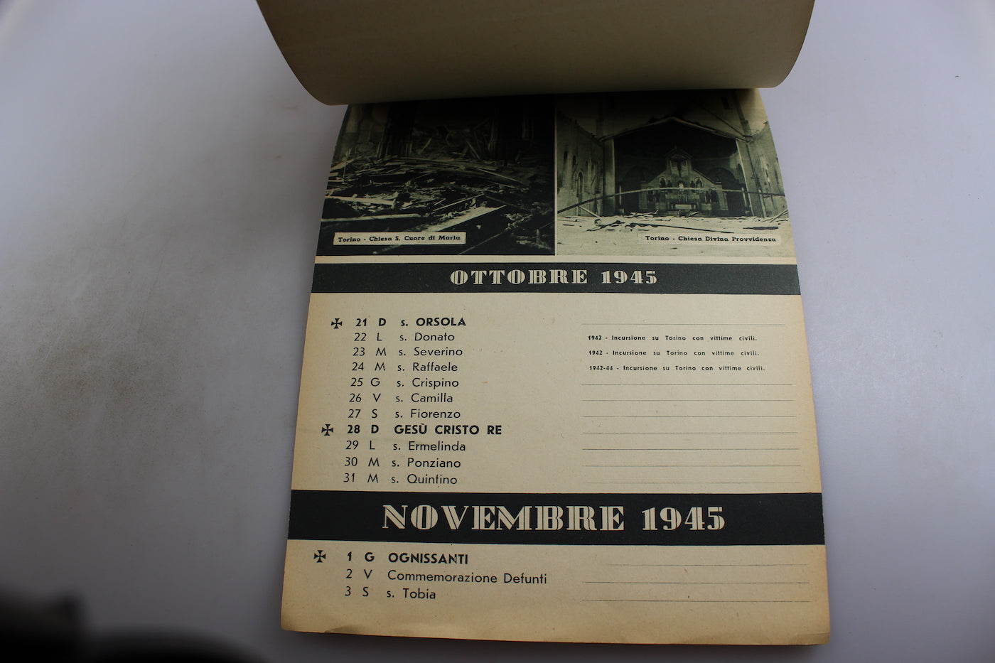 Calendario da muro del 1945,