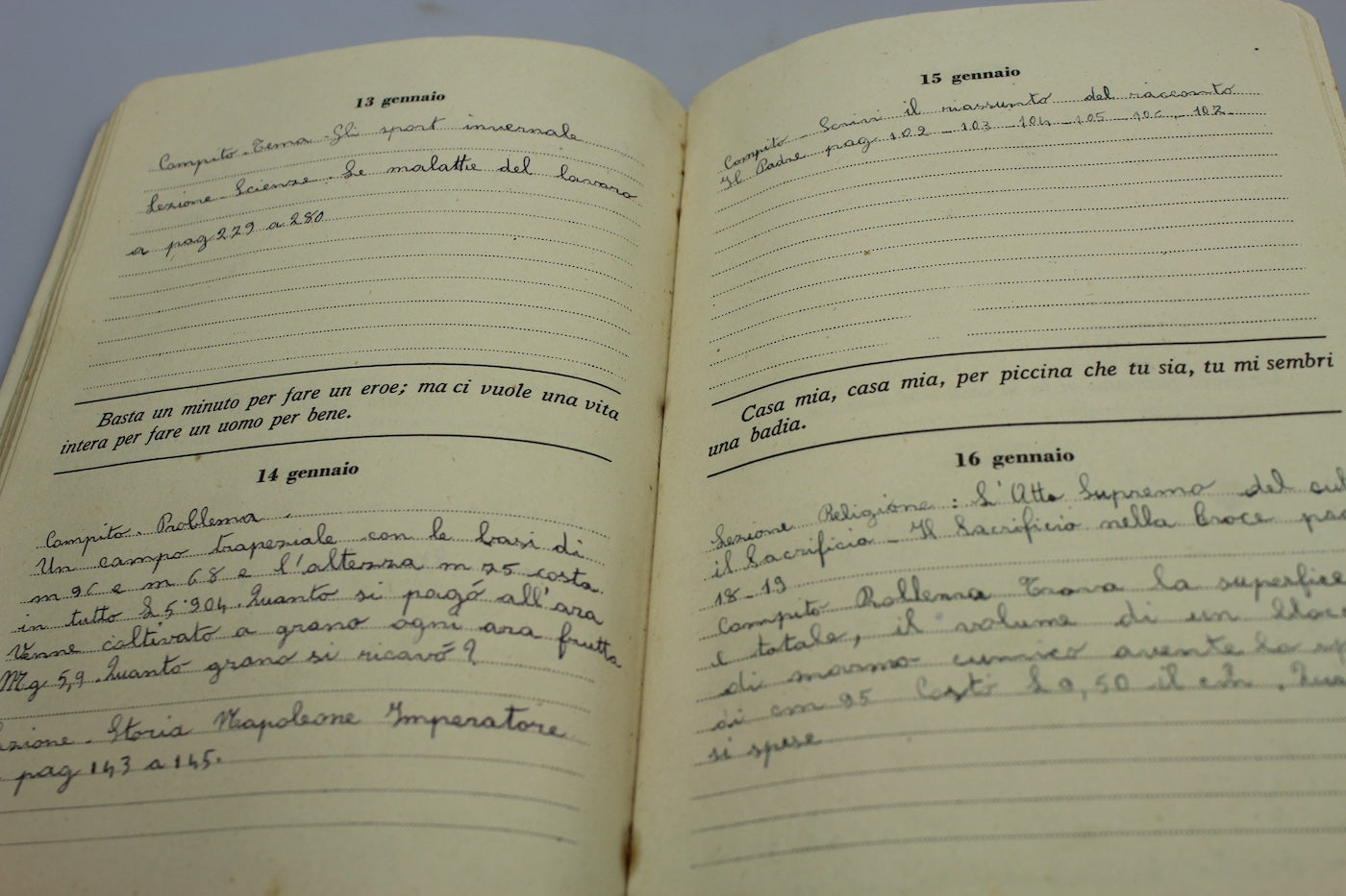 Diario scolastico IV^ e V^ classe Elementare 1941/42