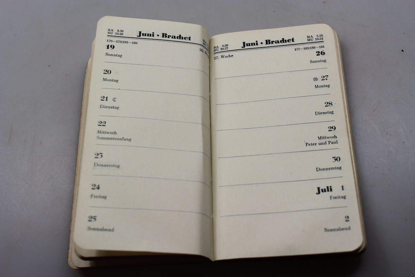 Taschen-Kalender 1938