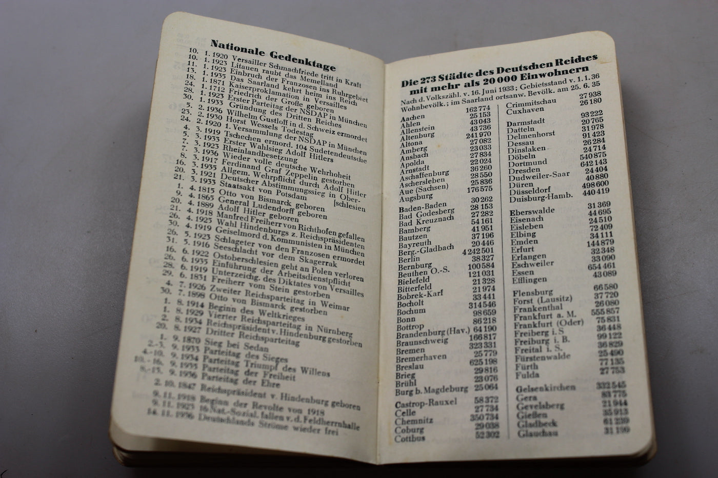 Taschen-Kalender 1938