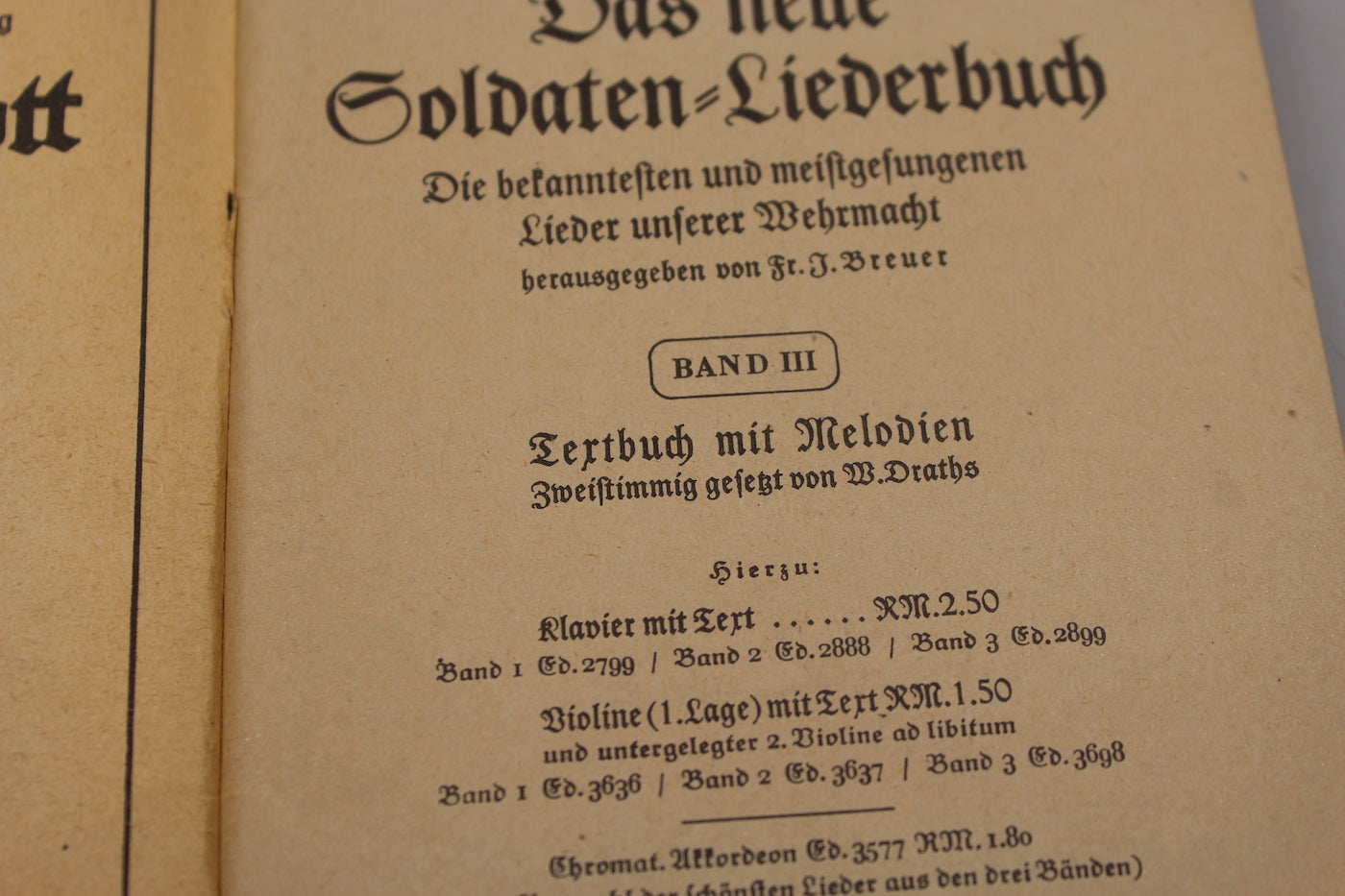 "Das neue soldaten Liederbuch" Volume 1,2 e 3