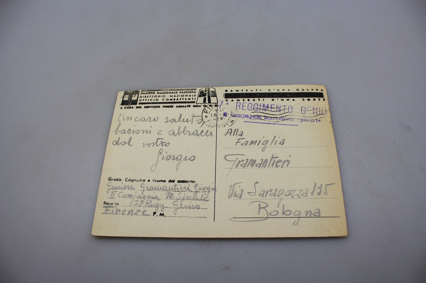 Cartolina postale truppe dell'Asse