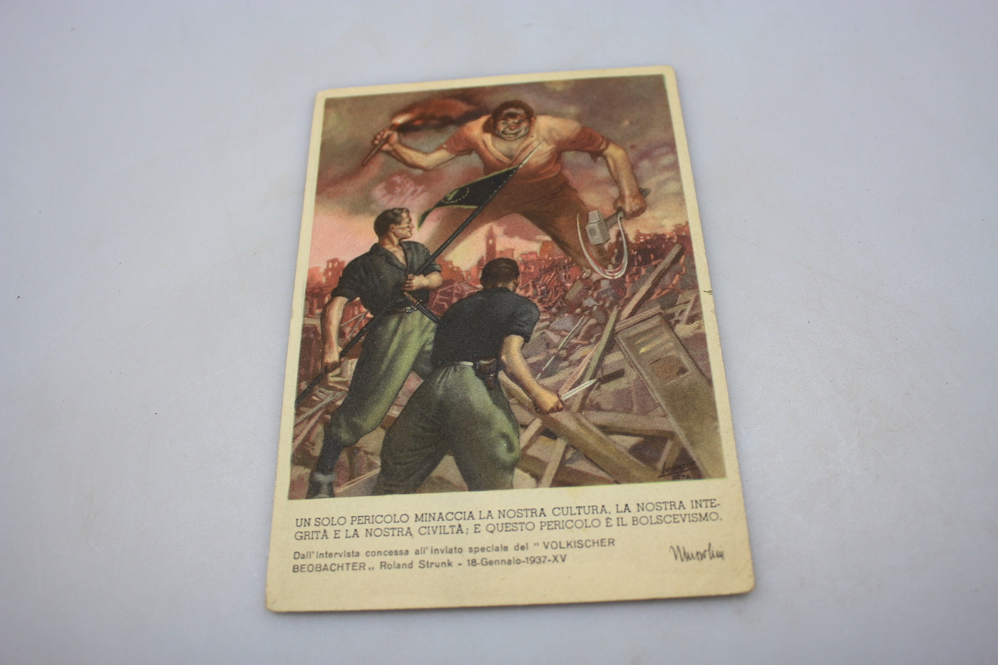 Cartolina postale propaganda anti-bolscevica