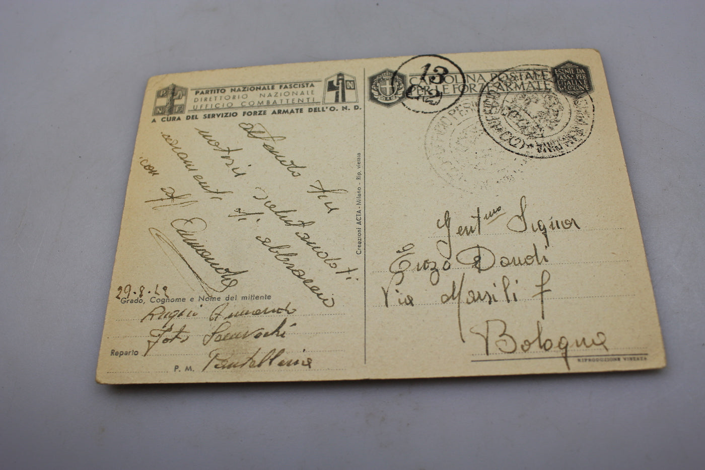 Cartolina postale propaganda anti-bolscevica