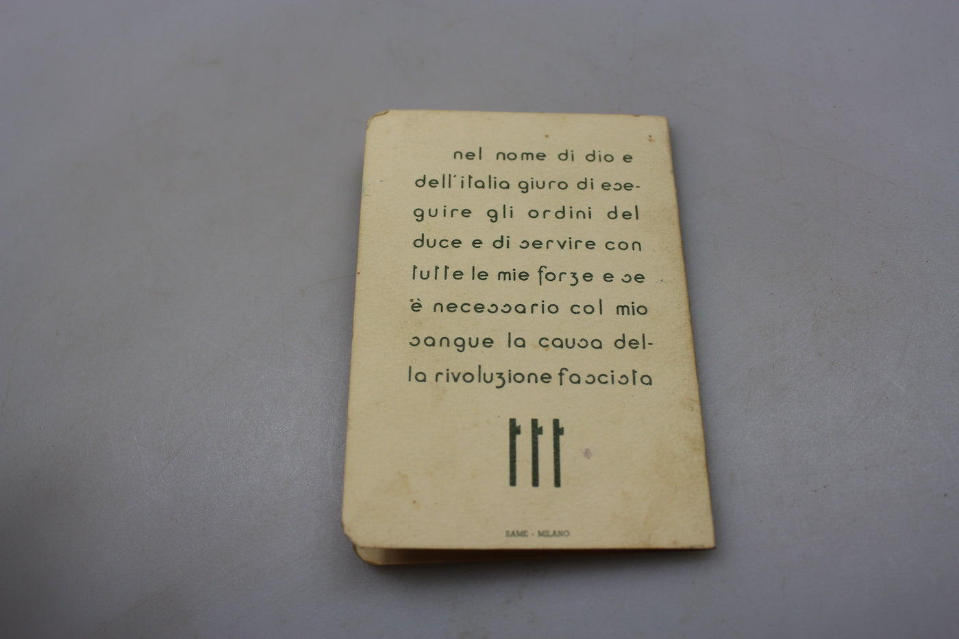 Tessera ONB "Piccola Italiana" XV° E.F.