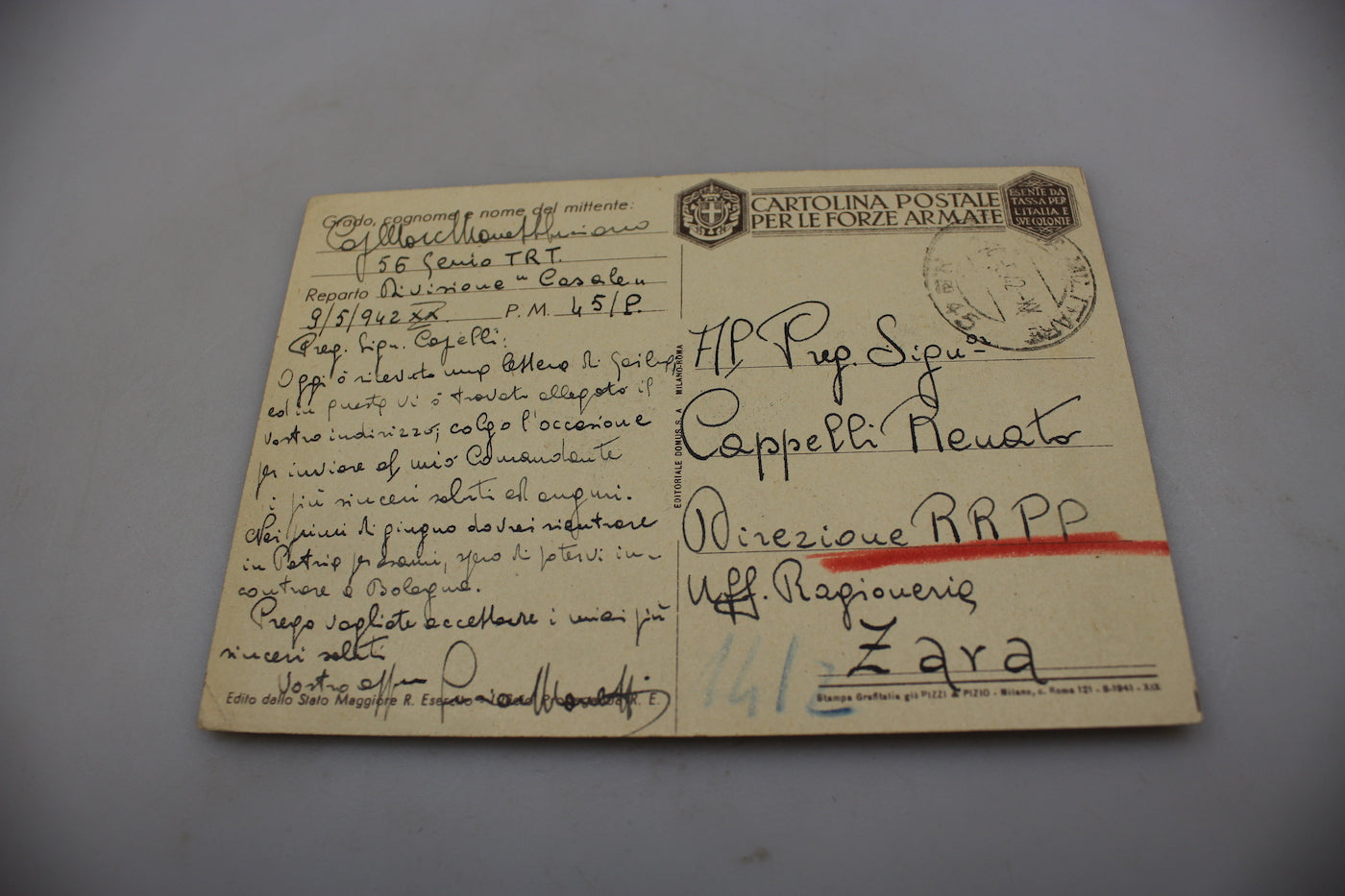 Cartolina postale FFAA