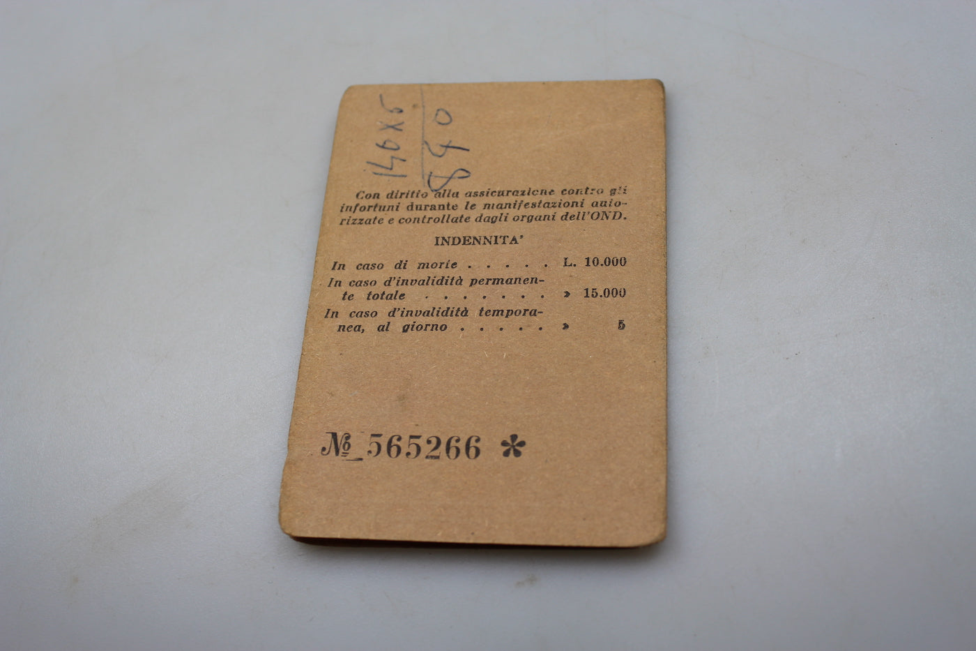 Tessera OND XII°