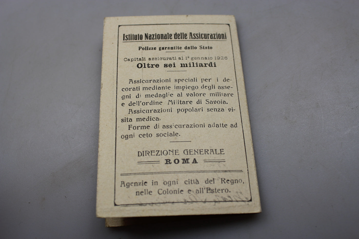 Tessera iscritto ANC anno 1926