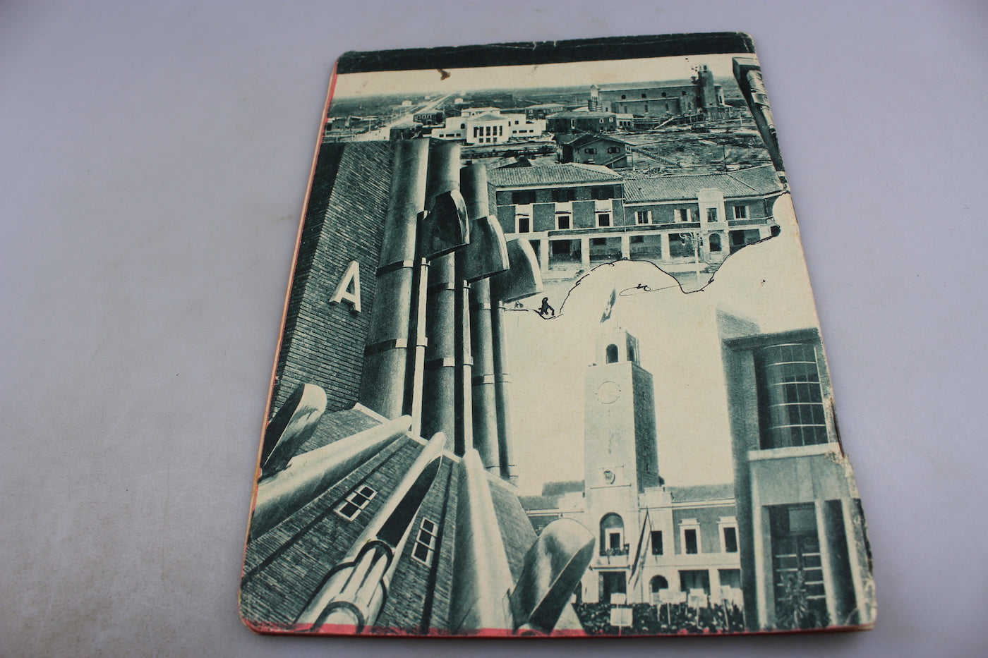 Quaderno scolastico con Mussolini che inaugura Littoria