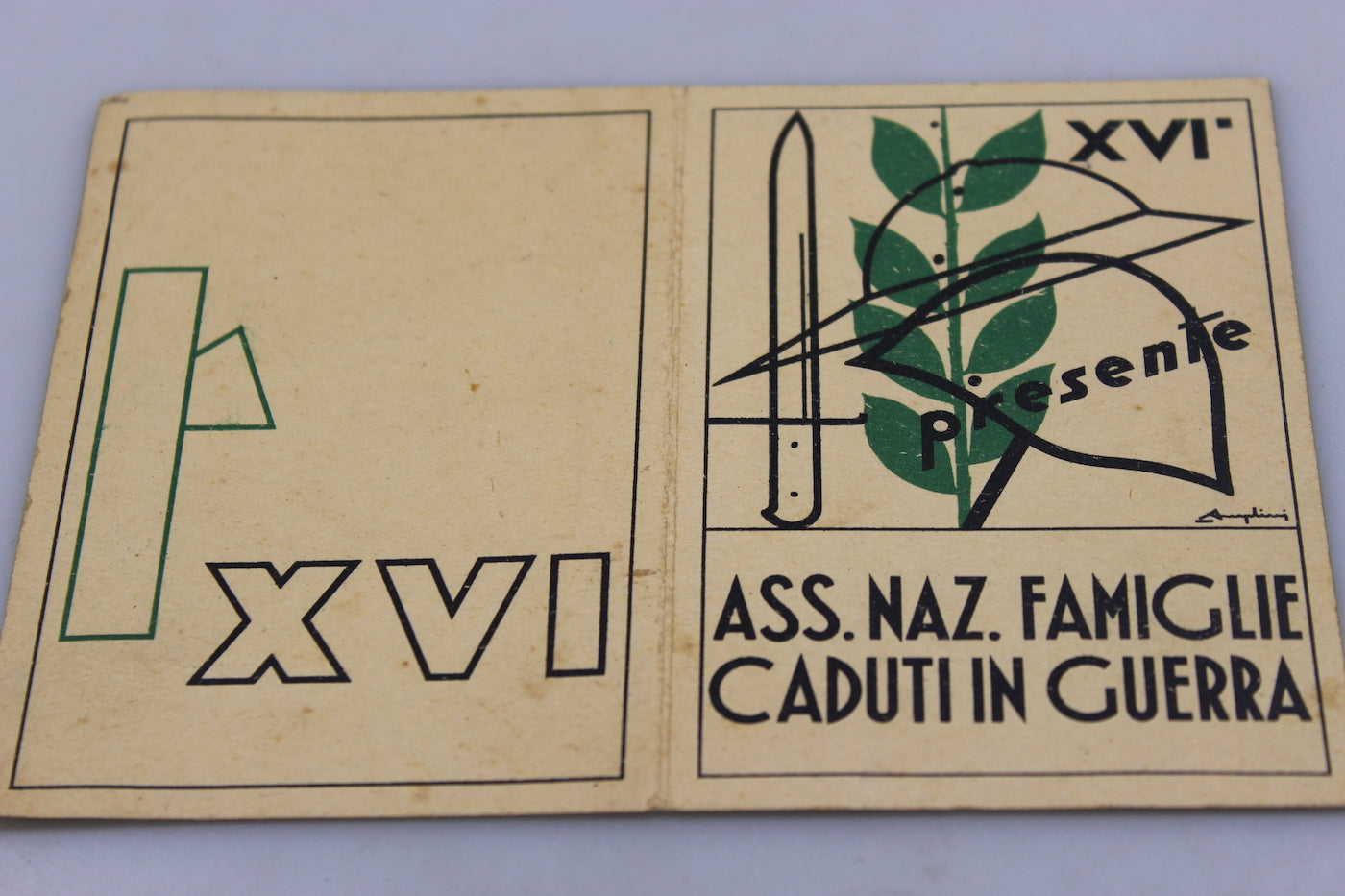 Tessera iscritto A.N.F.C.G. - XVI° E.F.
