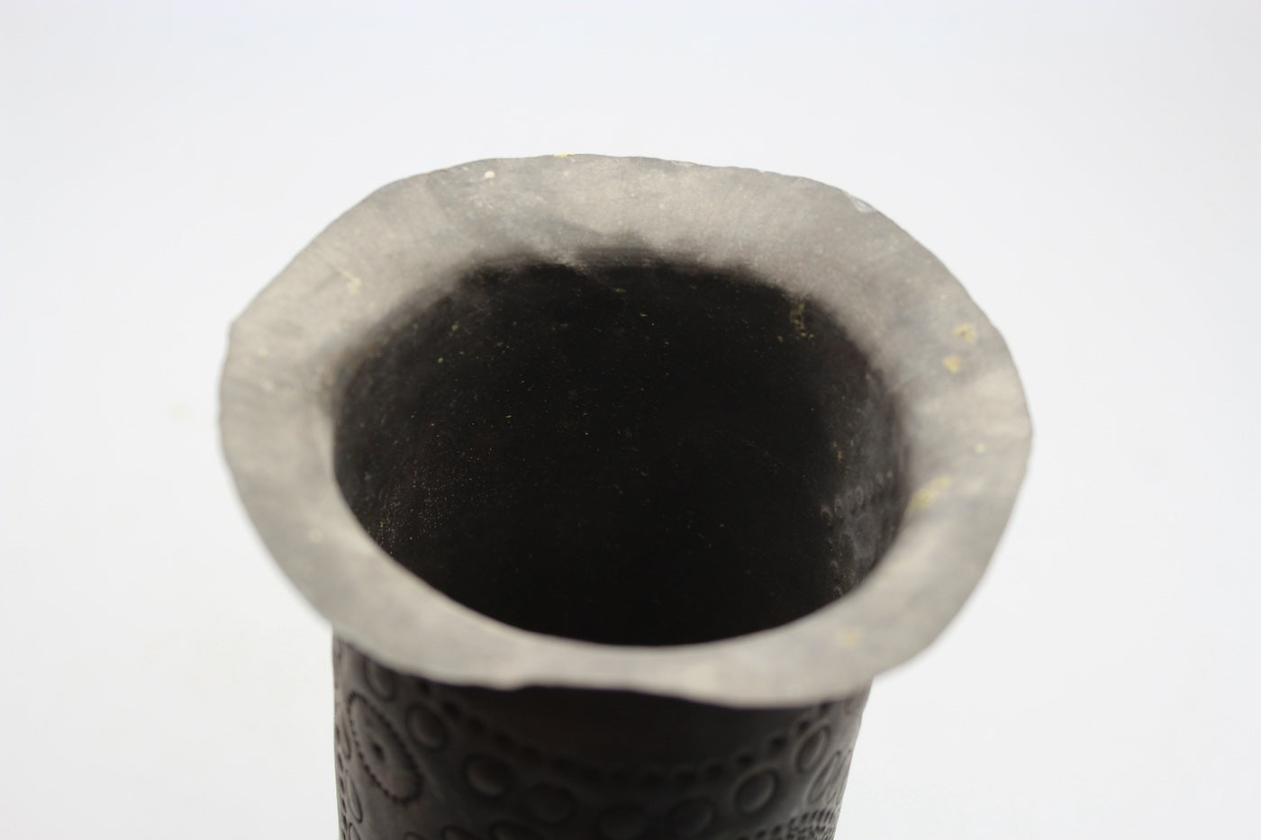 Vaso decorato per fiori ricavato da bossolo Tedesco WW 1