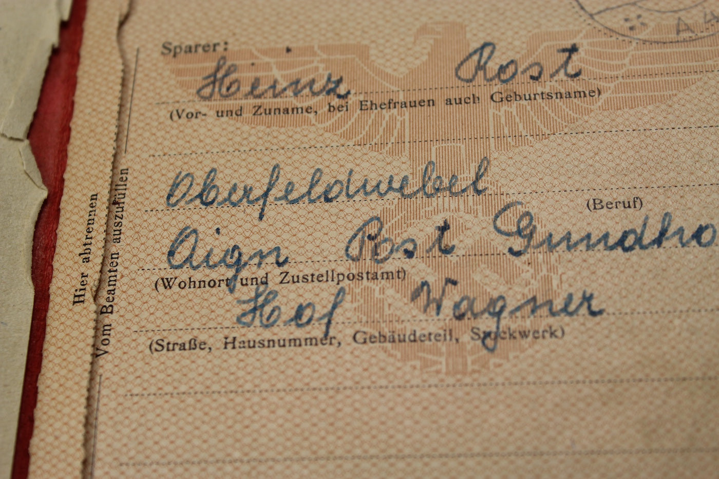 Postsparbuch periodo III° Reich