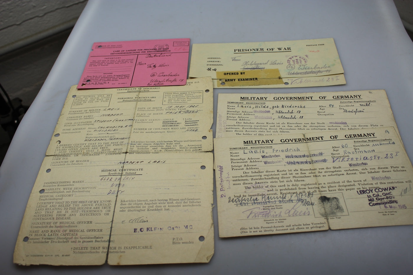 Documenti prigionia due fratelli WH WW2