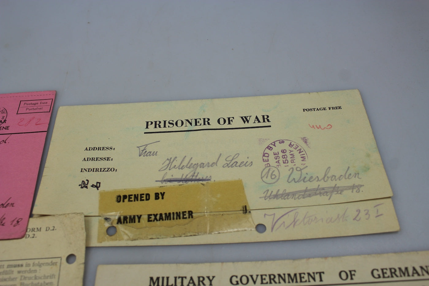 Documenti prigionia due fratelli WH WW2