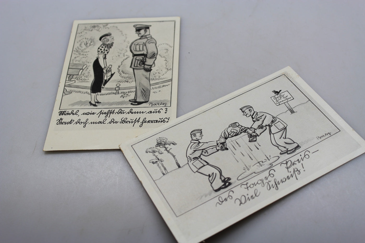 Coppia cartoline postali satiriche WH WW 2