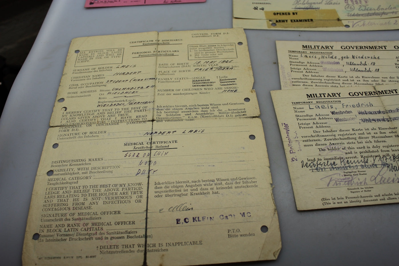 Documenti prigionia due fratelli WH WW2