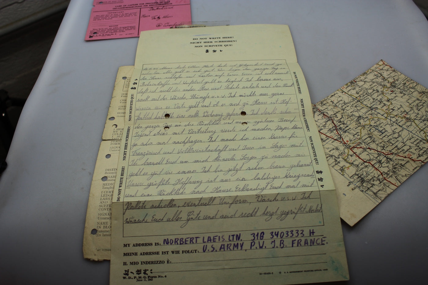 Documenti prigionia due fratelli WH WW2