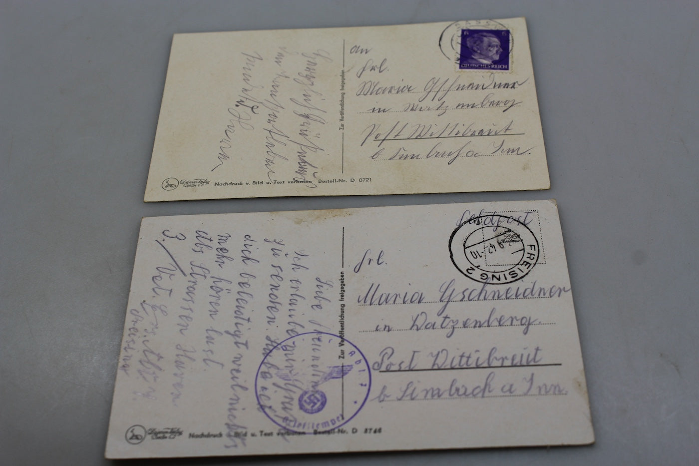 Coppia cartoline postali satiriche WH WW 2