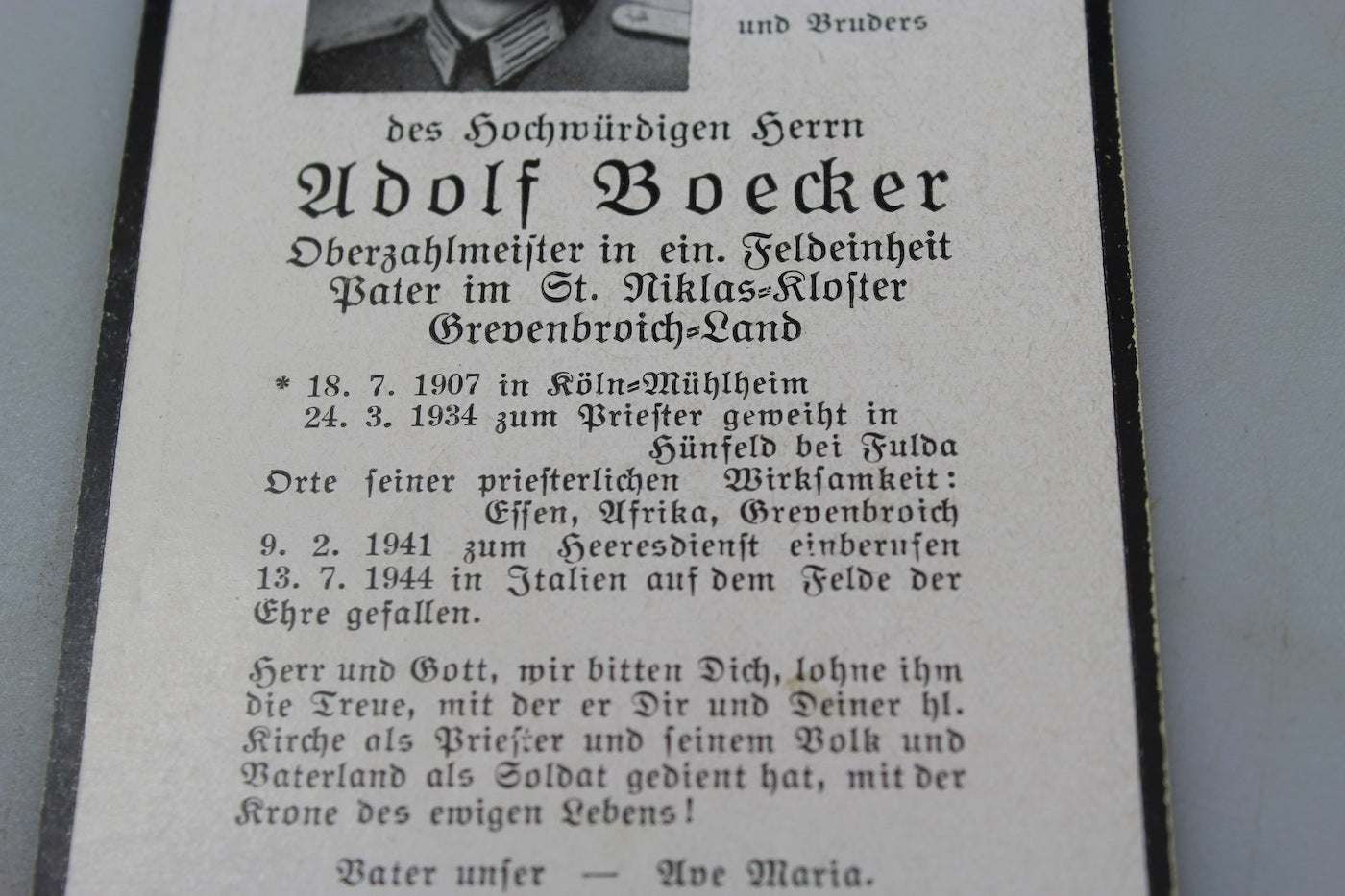 # 2 Sterbebilder  Italia 1944