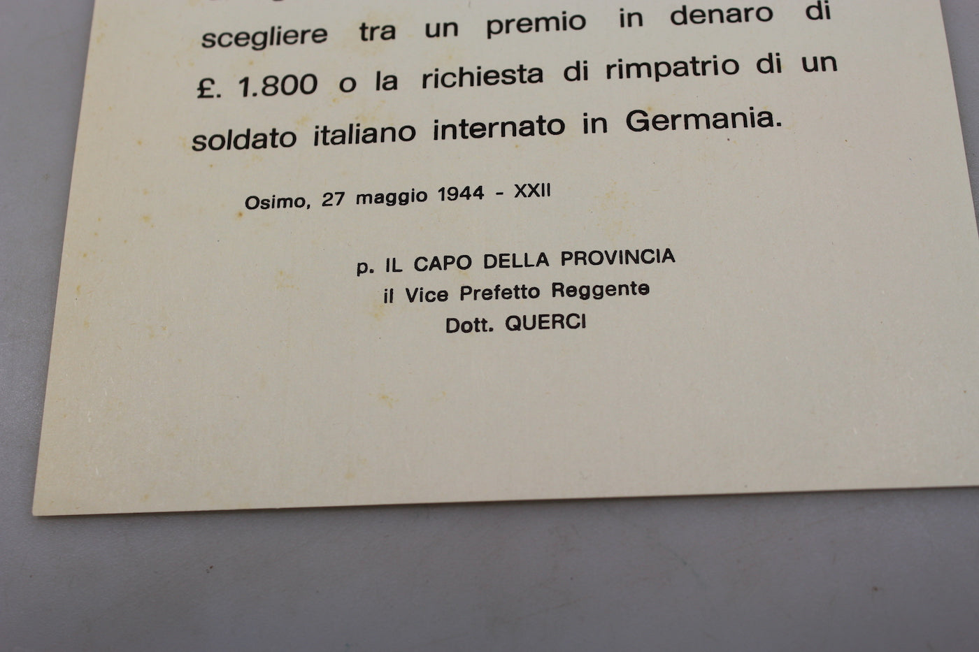 Volantino congiunto RSI e Comando Tedesco