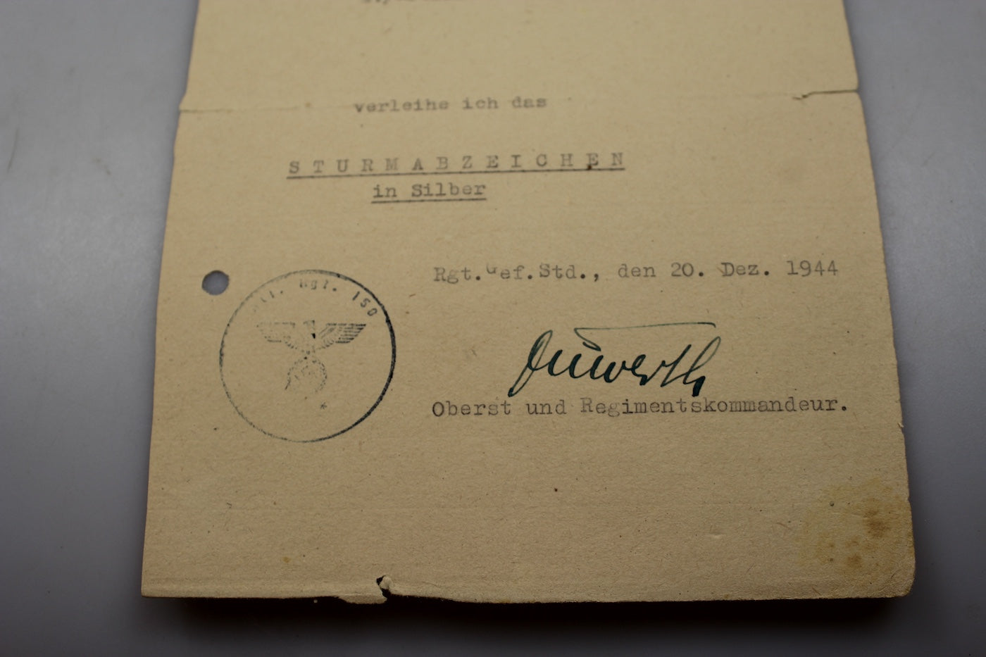 Attestato per Allgemeines Sturmazeichen "silver"