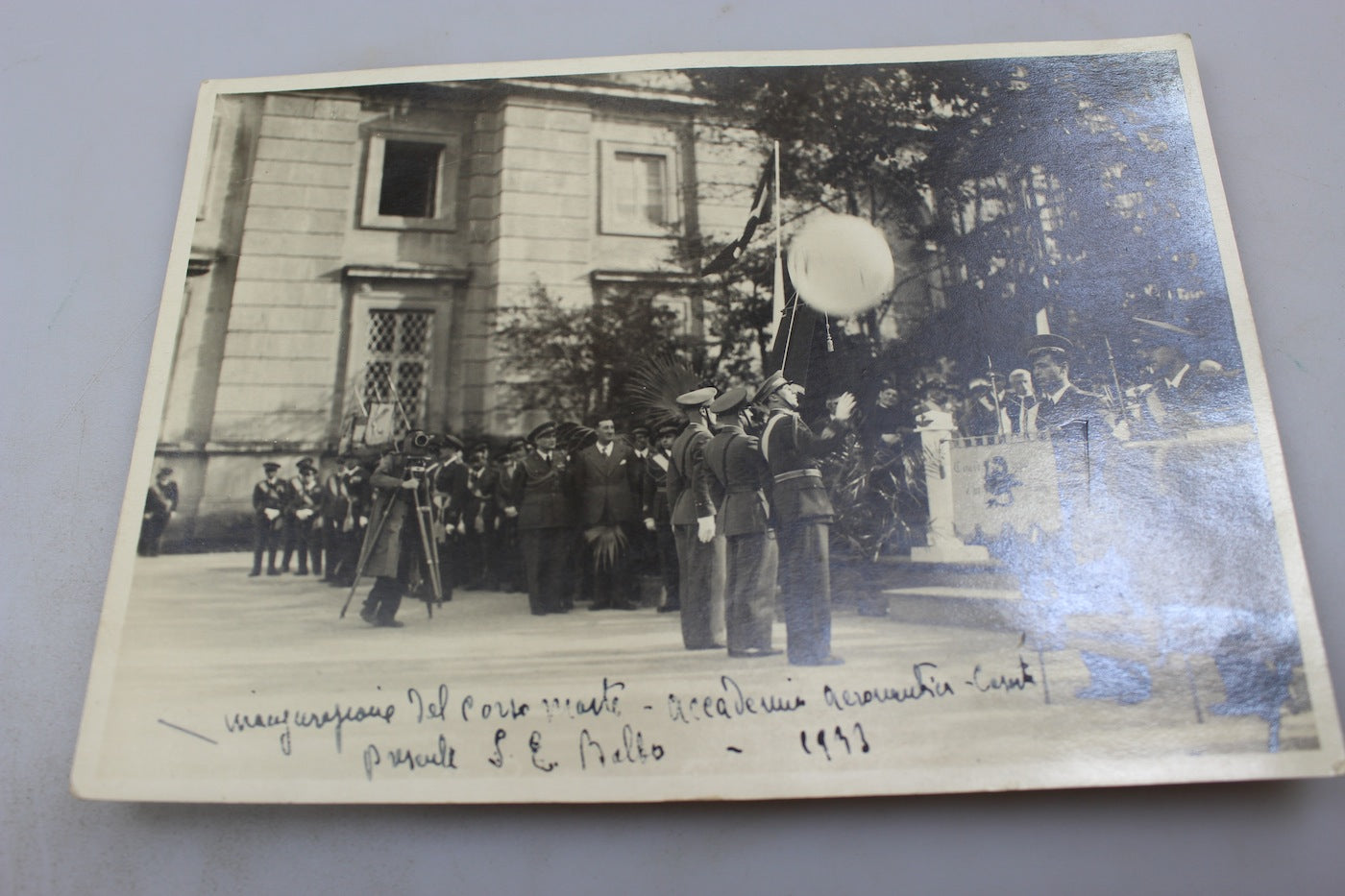 Fotografia dell'Accademia di Aeronautica di Caserta,presente S.E. Italo Balbo.