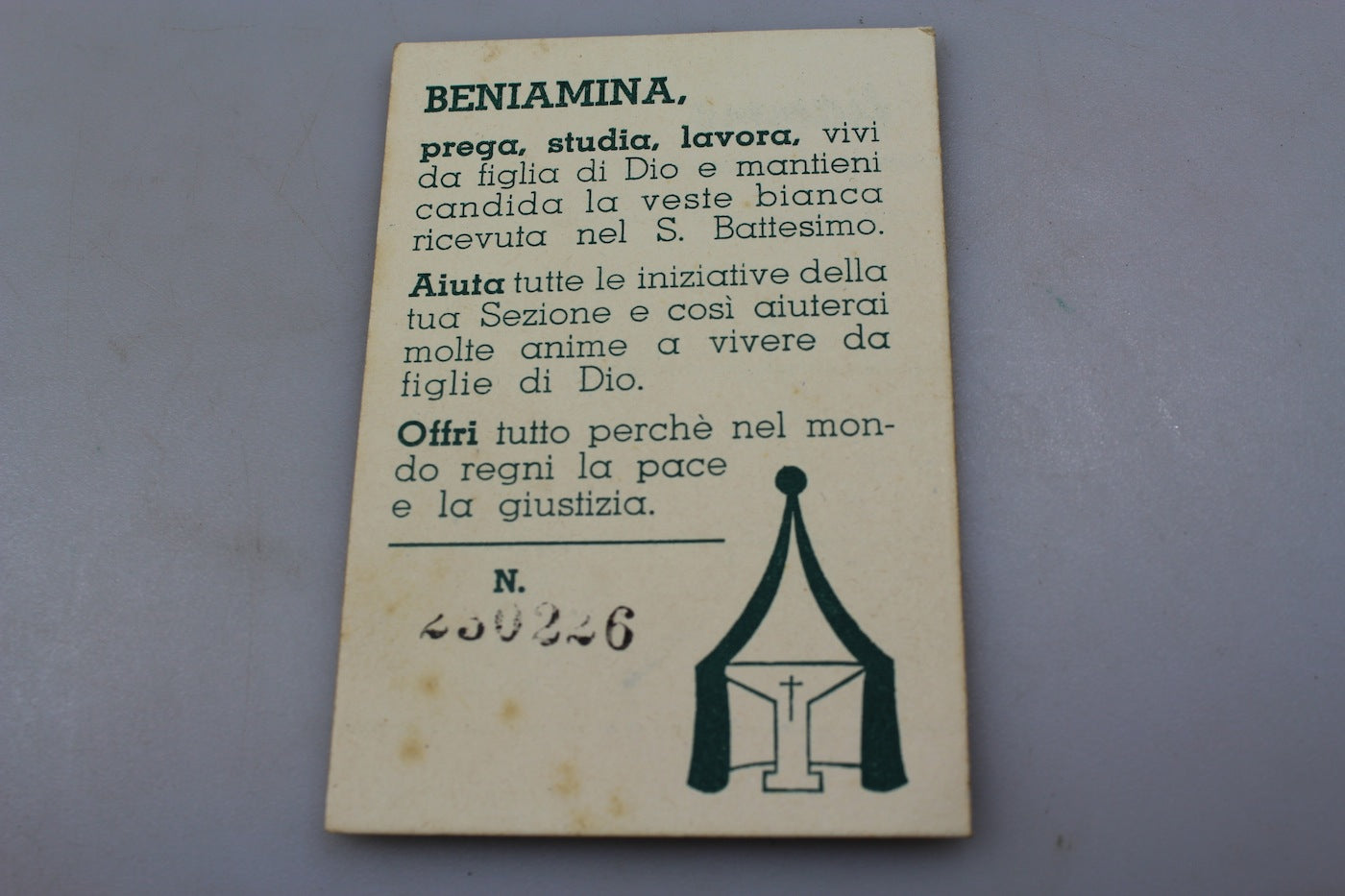 Tessera "Azione Cattolica Italiana" -1940