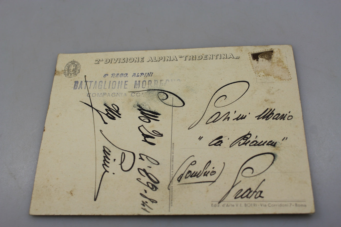 Cartolina postale 2^ Divisione Alpina "Tridentina"