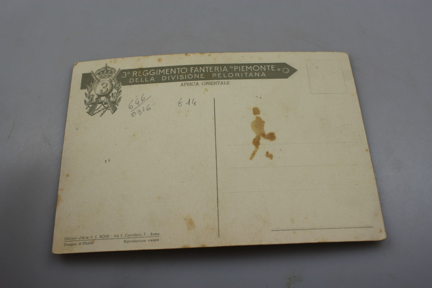 Cartolina postale 3° reggimento Fanteria "Piemonte"