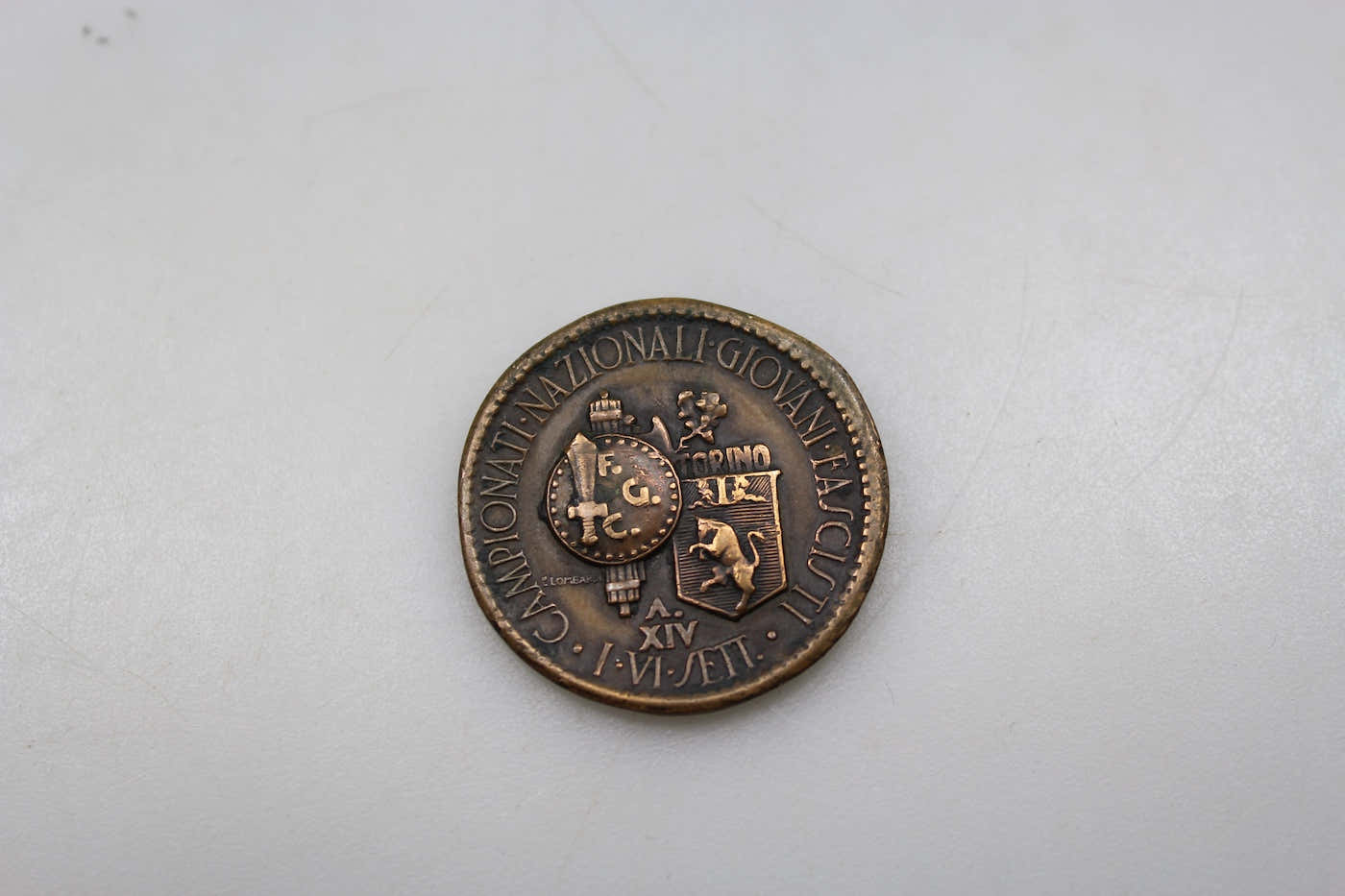 Medaglia Campionati Nazionali Giovani Fascisti 1/6 Settembre XIV°