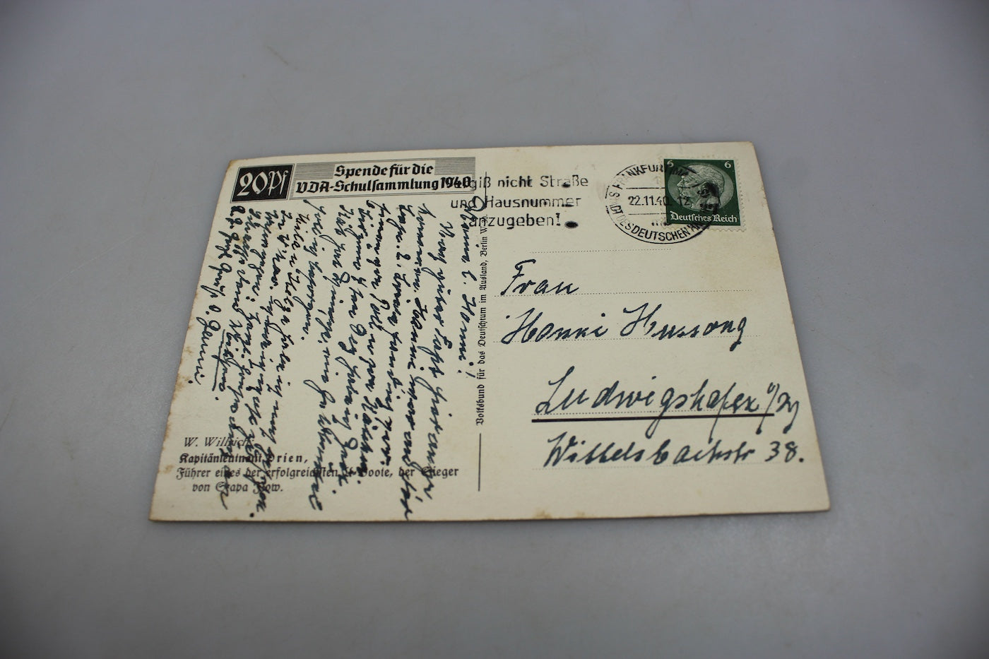 Cartolina postale Willrich -“Kapitanleutnant Prien"