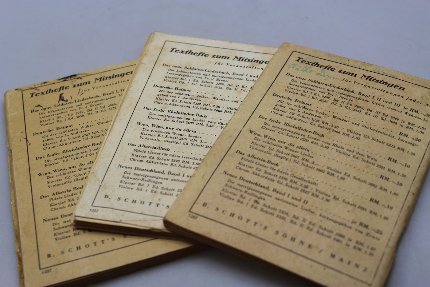 Serie 3 libretti Liederbuch WH