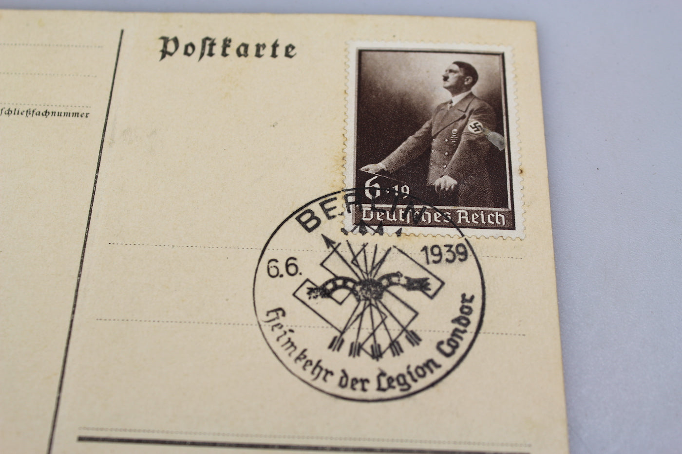 Annulli filatelici "Legion Condor" su cartoline postali