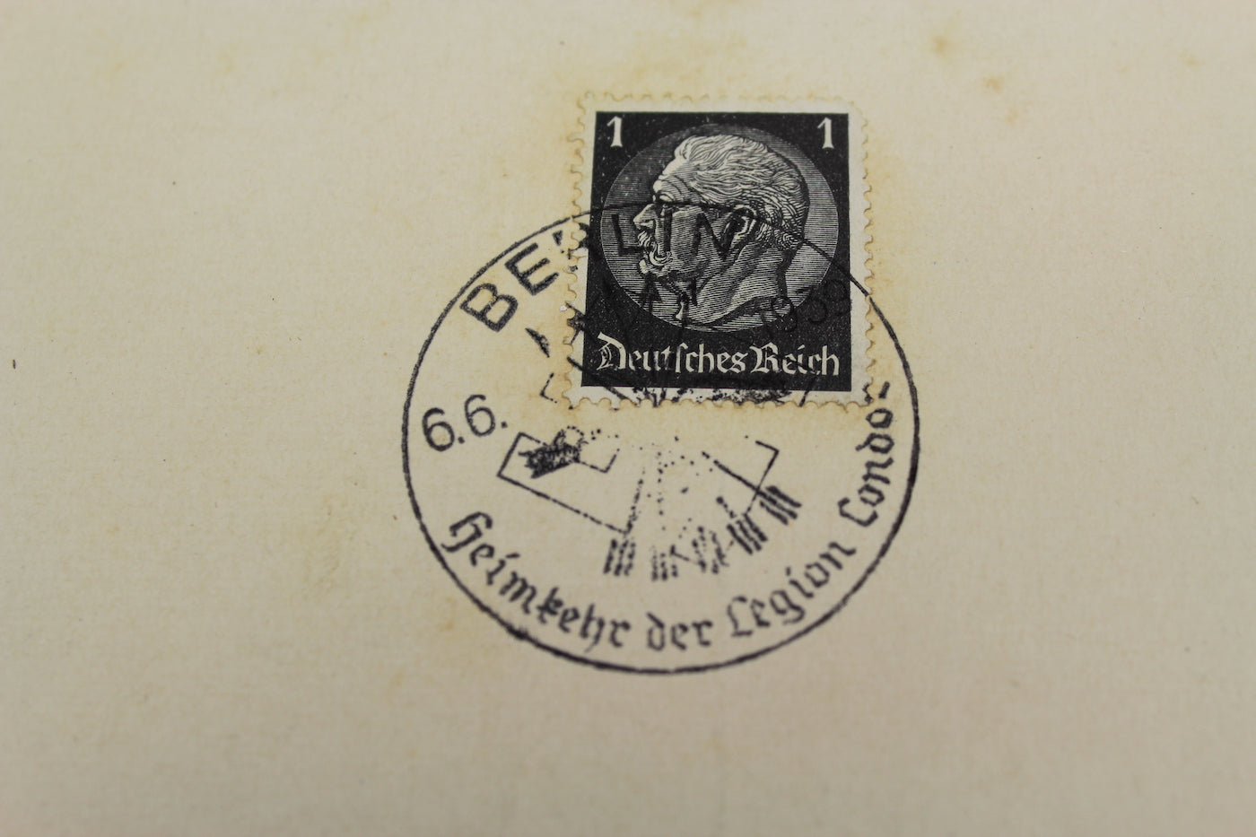 Annulli filatelici "Legion Condor" su cartoline postali
