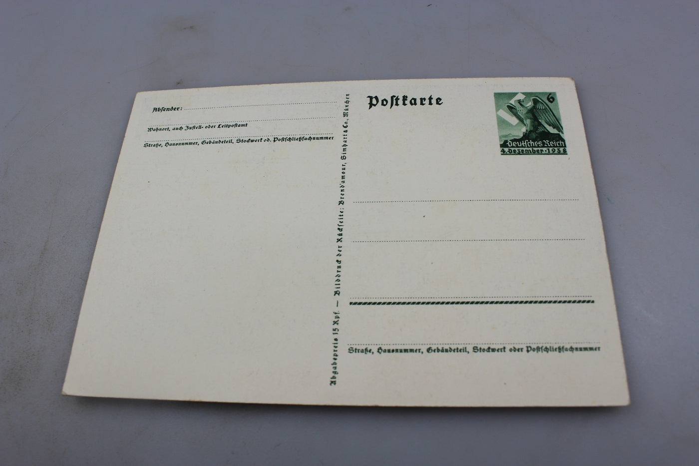 Cartolina postale  1° Ottobre 1938
