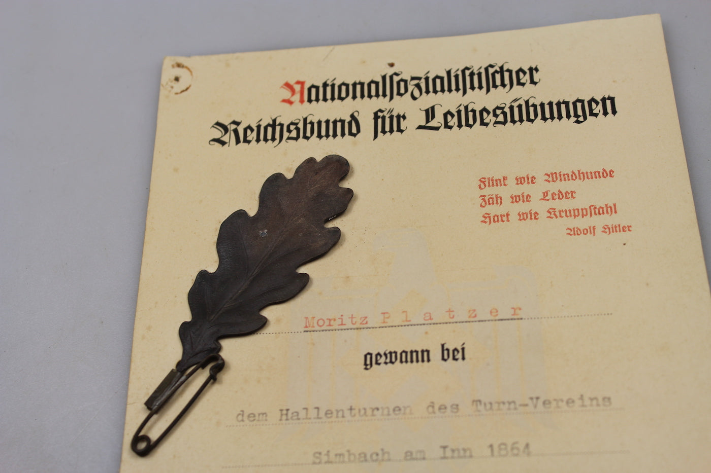 Attestato Wettkampf 1941