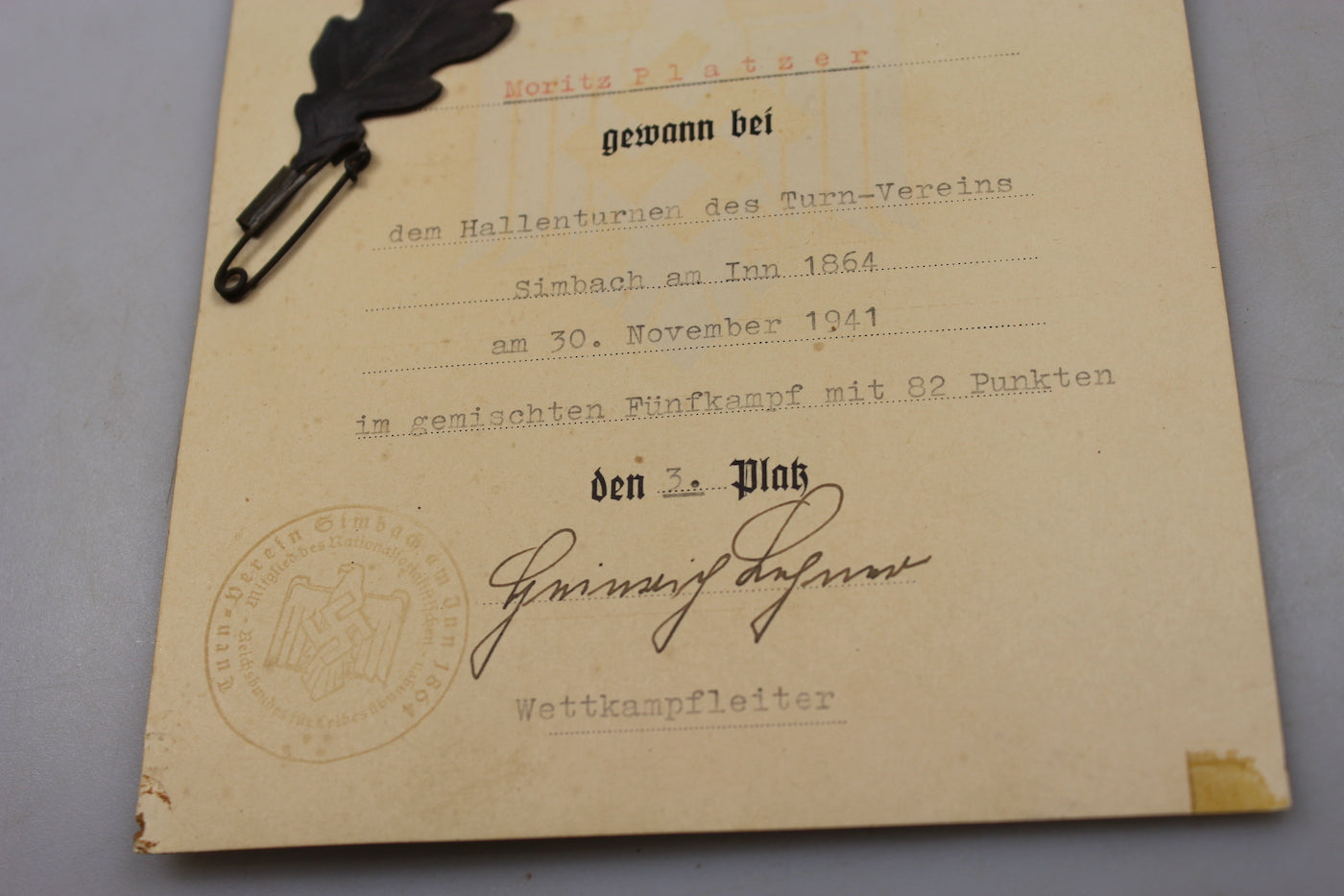 Attestato Wettkampf 1941