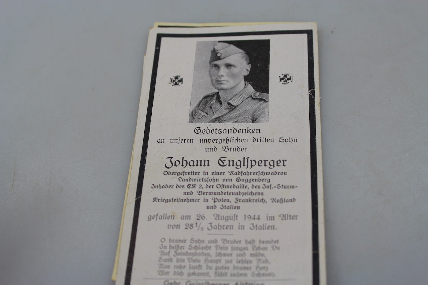 # 3 Sterbebilder Italia fine guerra