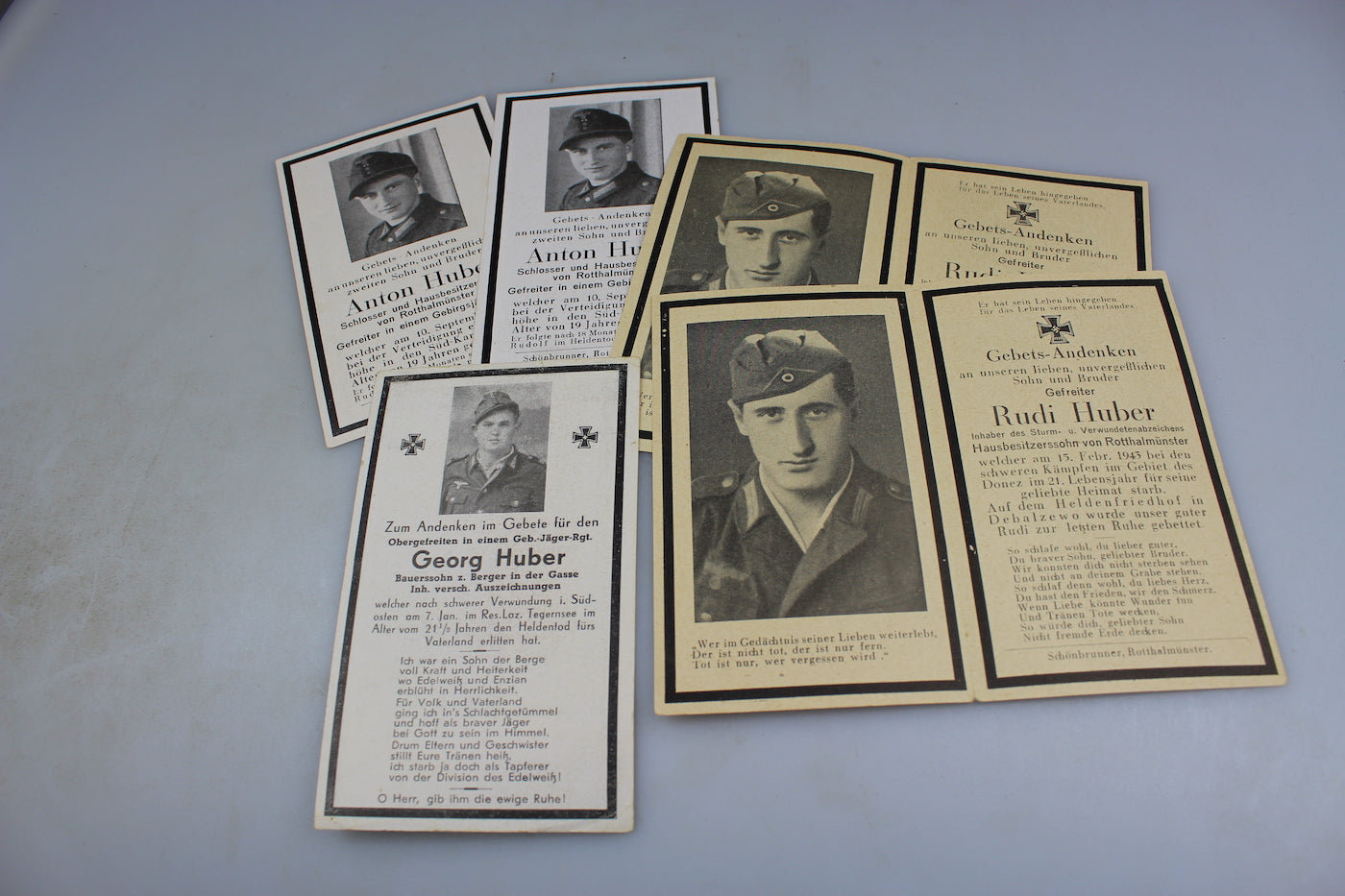 #5 Sterbebilder di tre fratelli, caduti sul Fronte Est tra il 1943/44