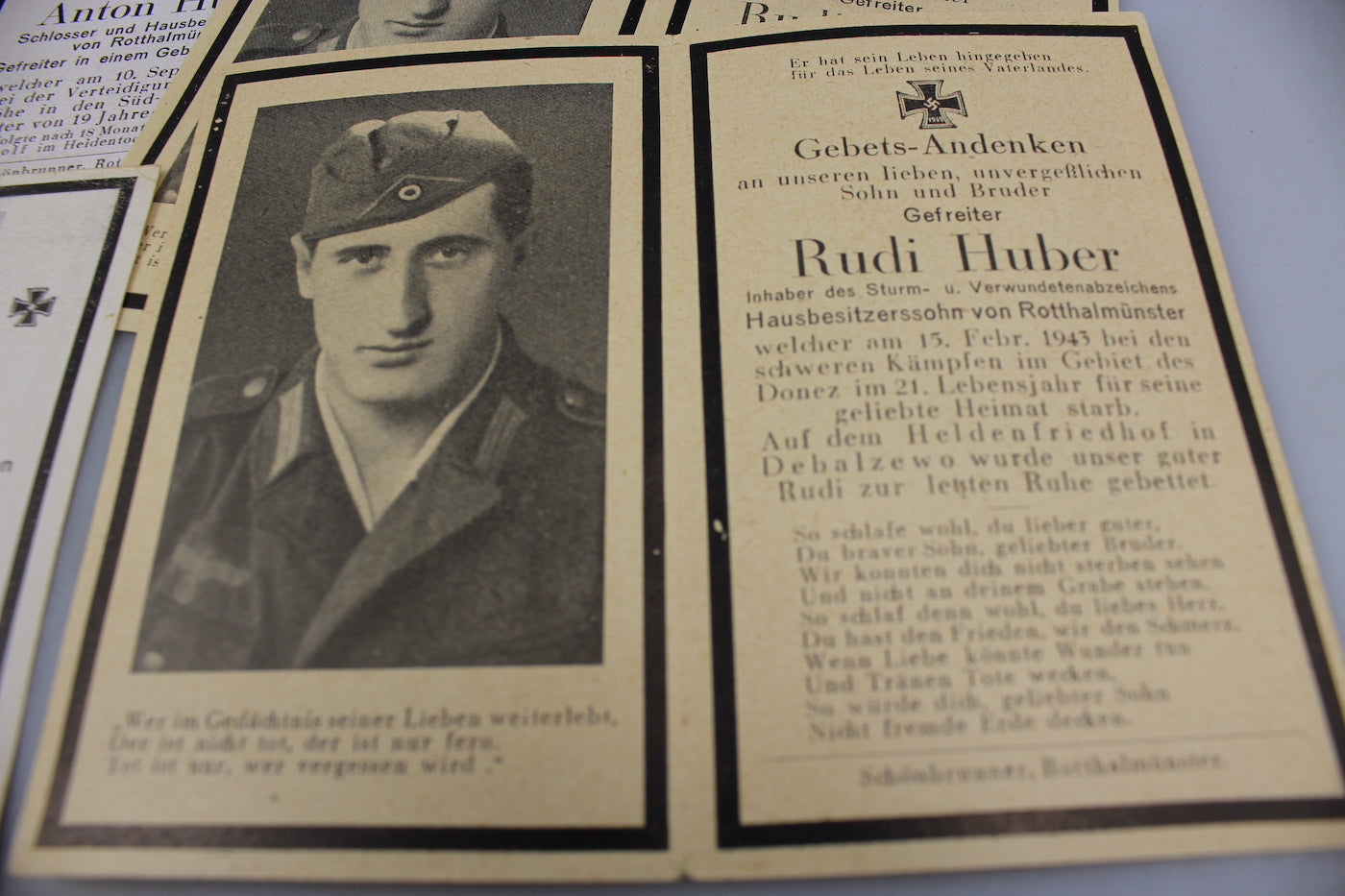 #5 Sterbebilder di tre fratelli, caduti sul Fronte Est tra il 1943/44