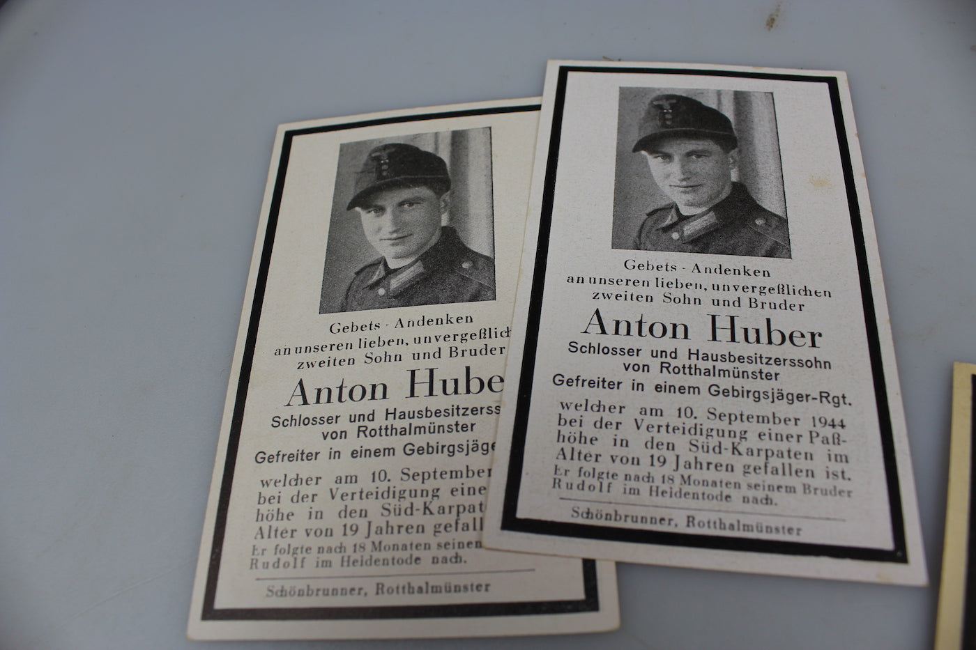 #5 Sterbebilder di tre fratelli, caduti sul Fronte Est tra il 1943/44