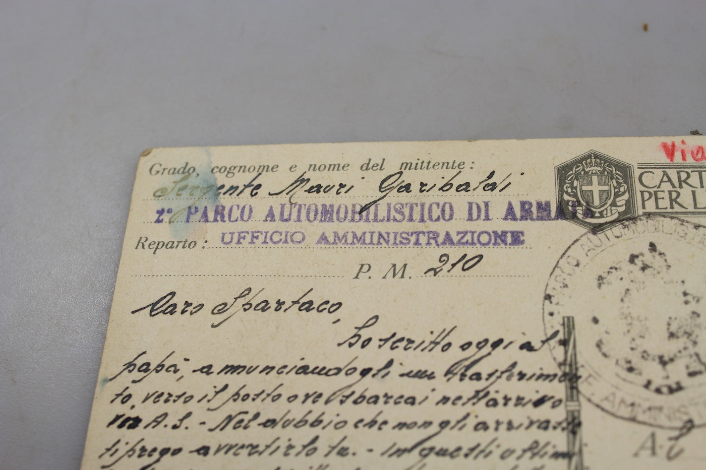Cartolina FFAA Coloniale